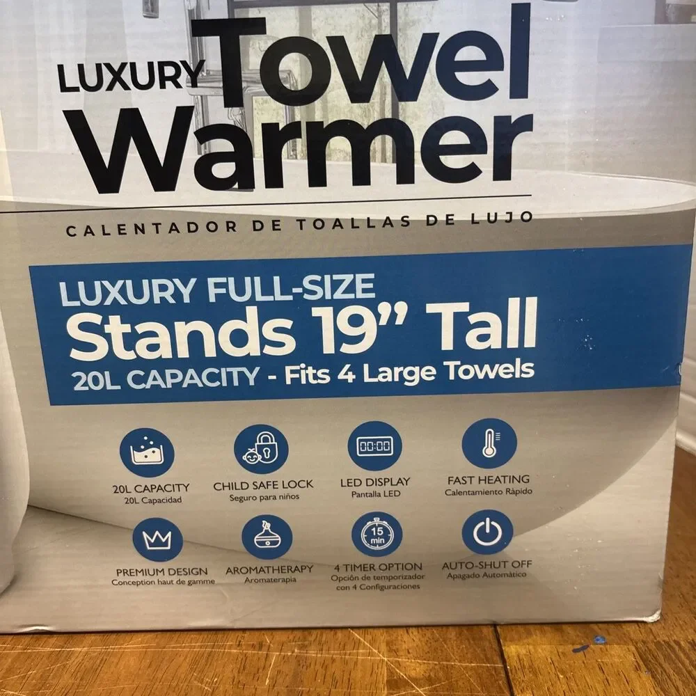 iHome 20L Luxury Towel Warmer Bucket LED Timer Fragrance Holder White